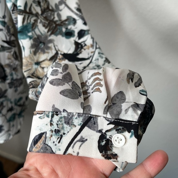 Pleione Floral Long Sleeve Popover Blouse size Small - Picture 4 of 6